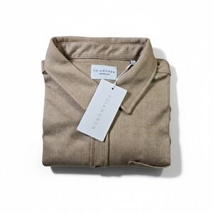 7 Diamonds Generation Tan Herringbone Button Down Shirt Mens Large NWT